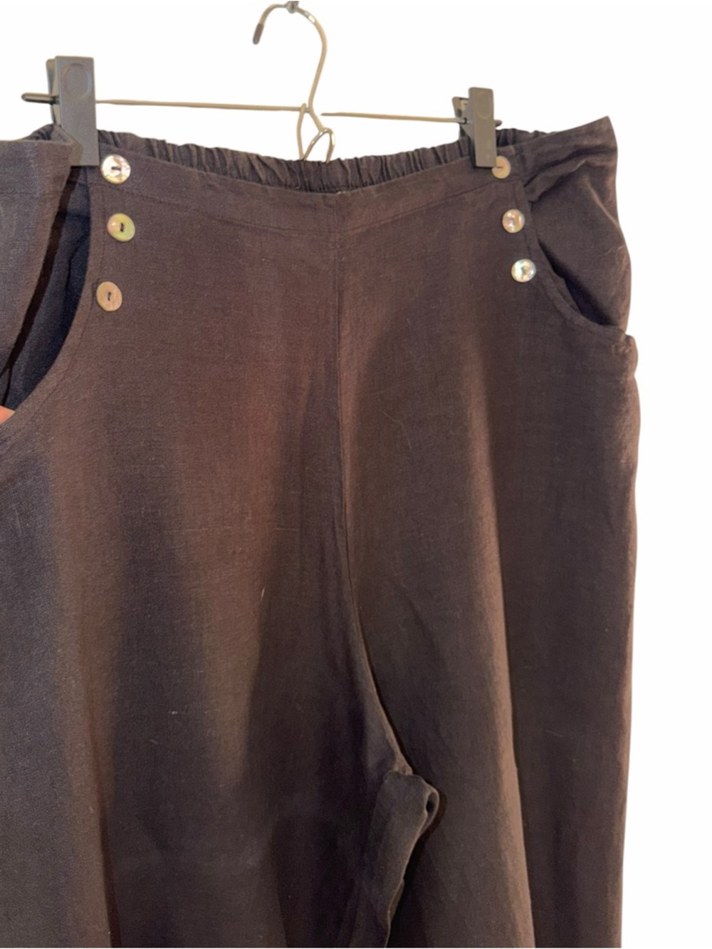 Women’s—Bryn Walker Black 100% Linen Cropped Sailor Pants. Size XX-Large. - Picture 5 of 11